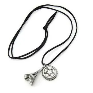 Eiffel Tower Beer Cap Shape Alloy Pendant Necklace for Women