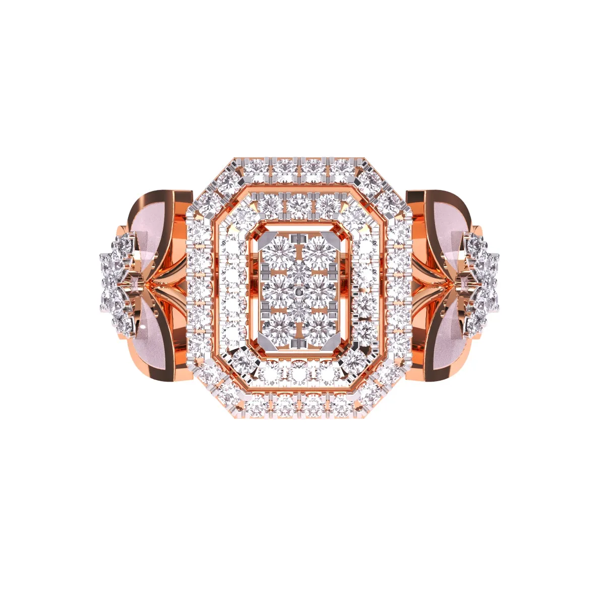Elegant Art Deco Cluster Diamond Ring