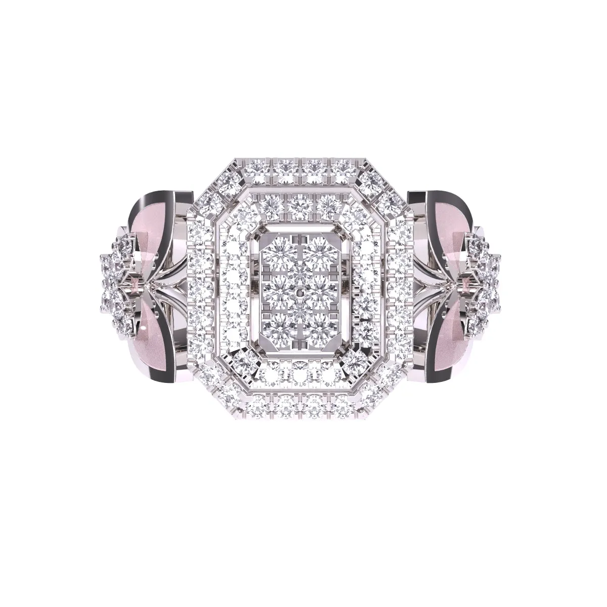 Elegant Art Deco Cluster Diamond Ring