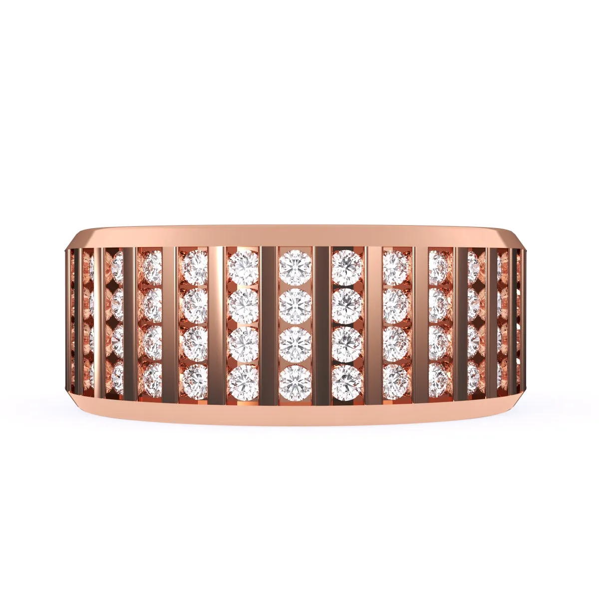 Elegant Channel Set Round Diamond Wedding Band