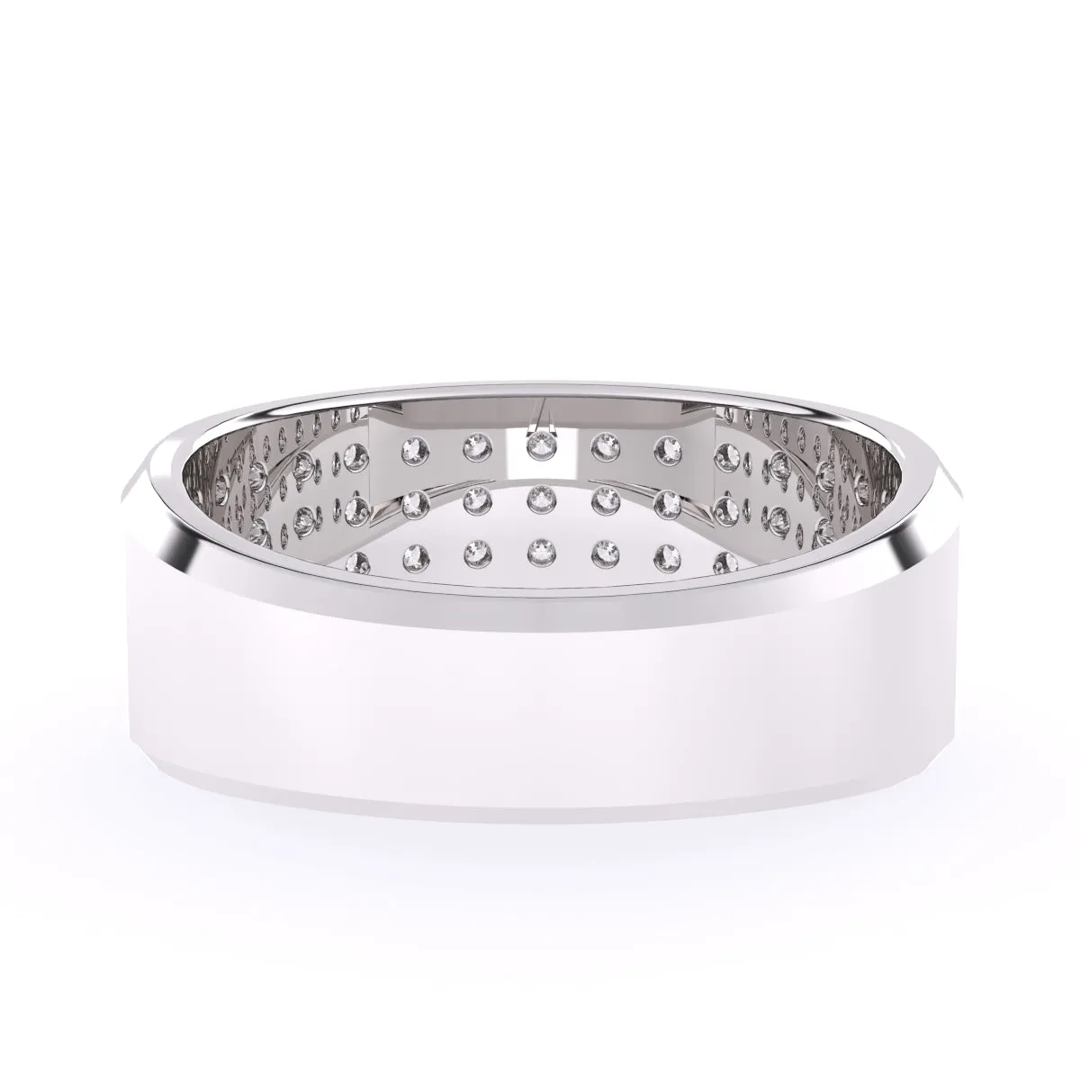 Elegant Channel Set Round Diamond Wedding Band