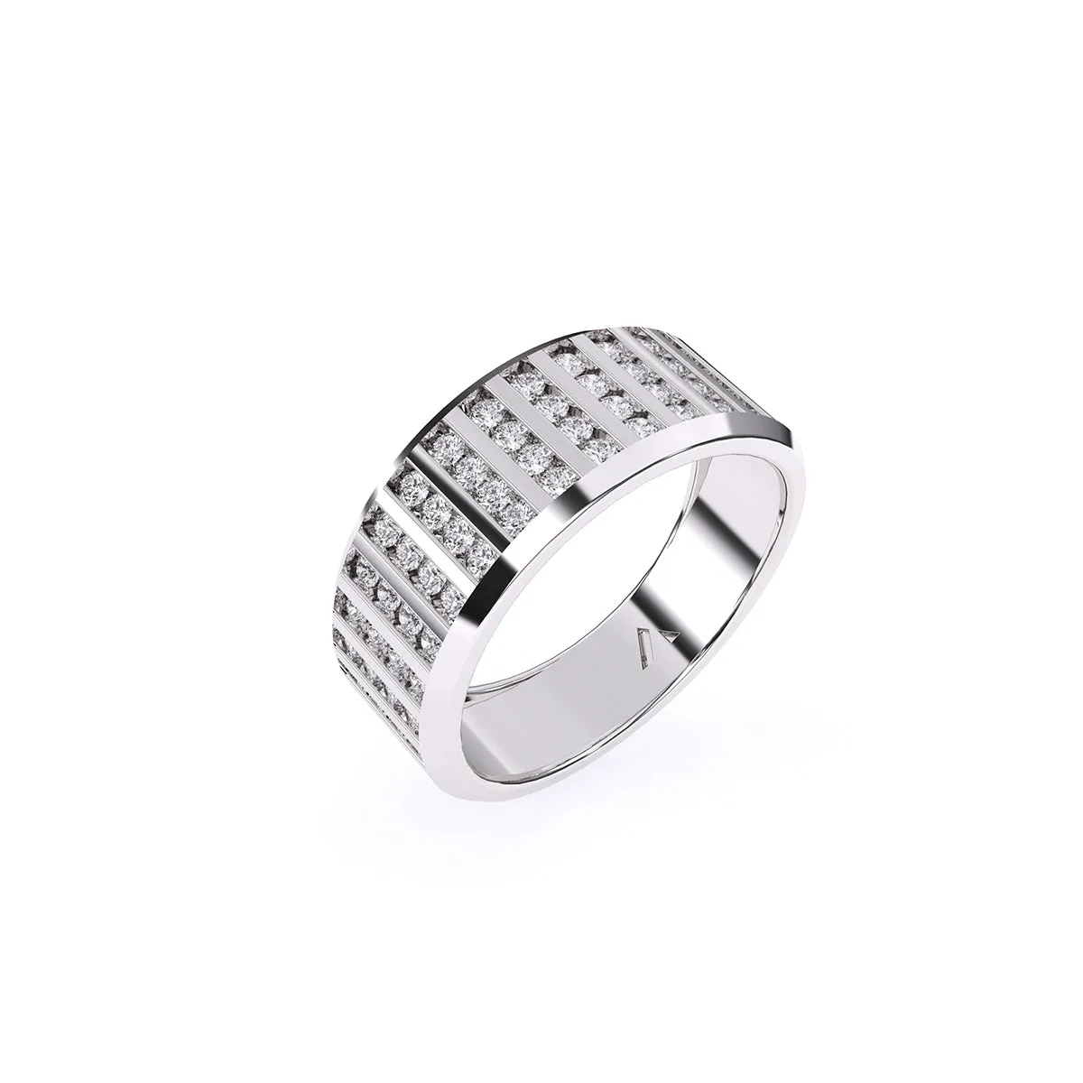 Elegant Channel Set Round Diamond Wedding Band