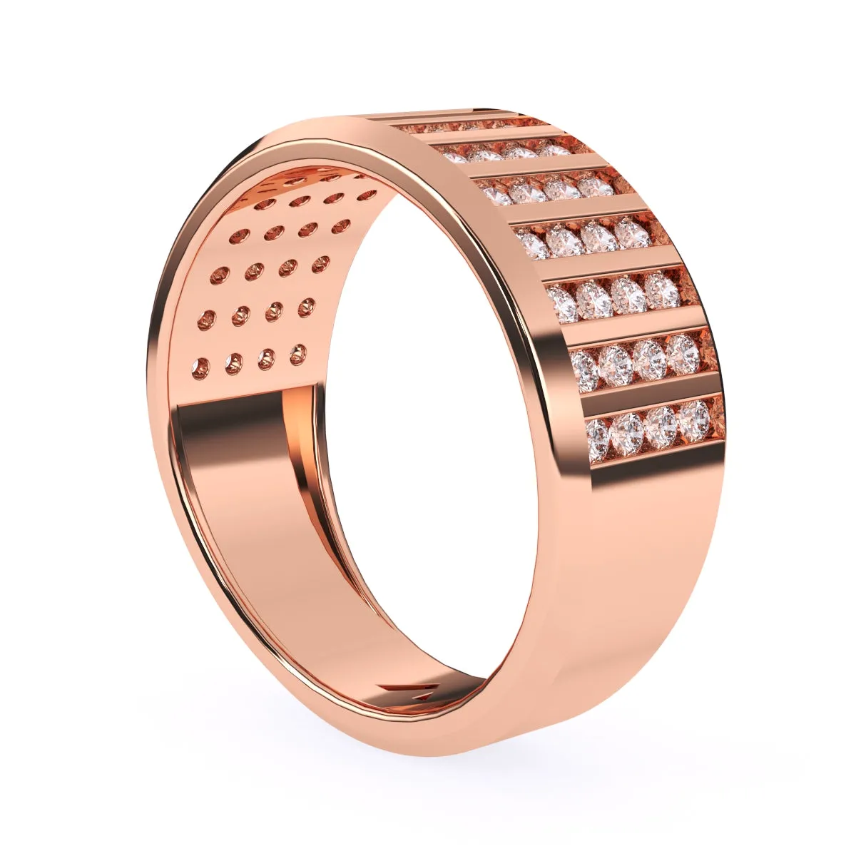 Elegant Channel Set Round Diamond Wedding Band