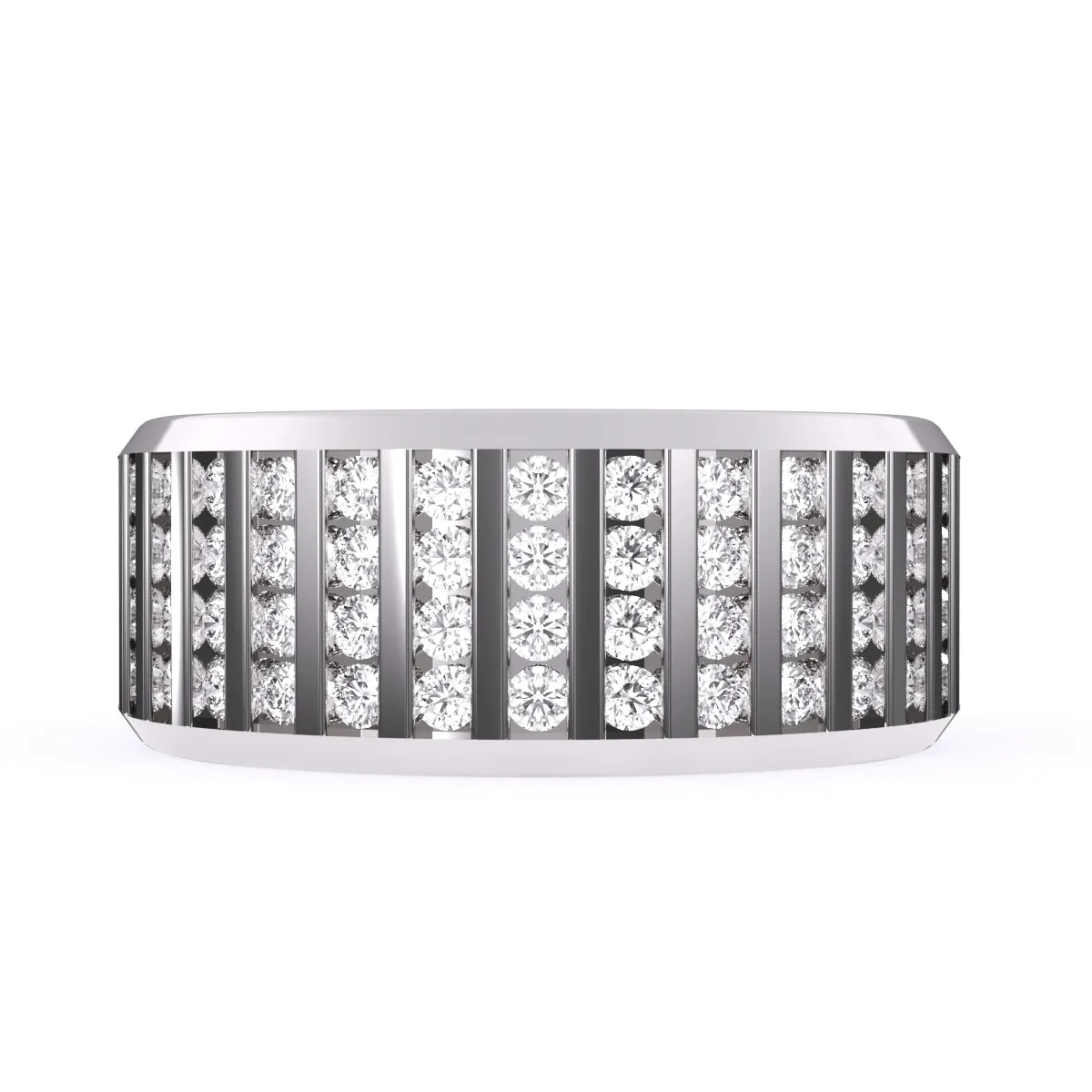Elegant Channel Set Round Diamond Wedding Band