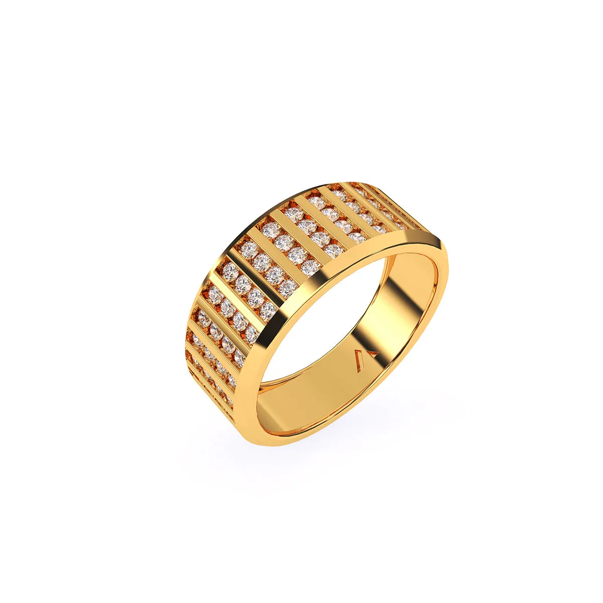 Elegant Channel Set Round Diamond Wedding Band
