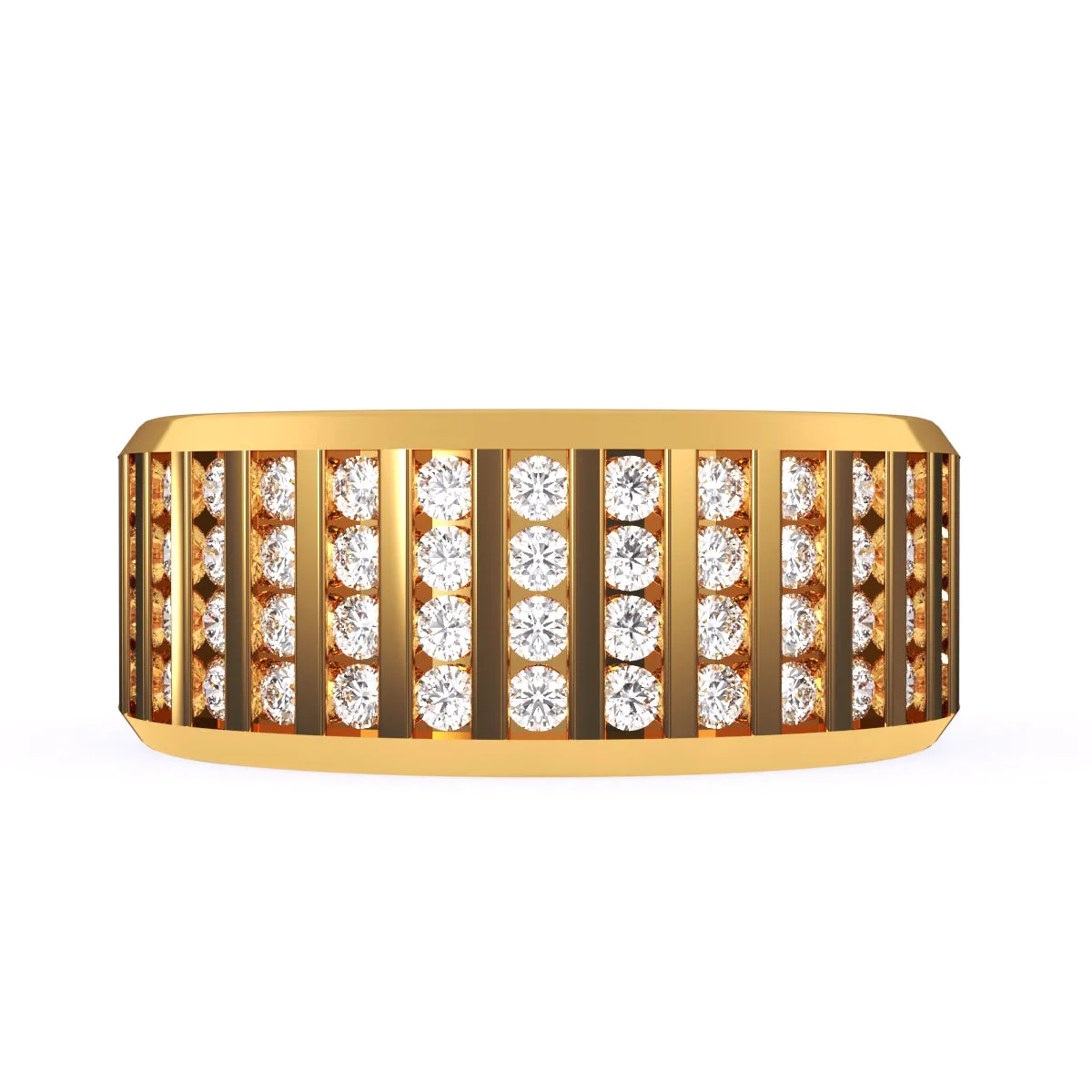 Elegant Channel Set Round Diamond Wedding Band