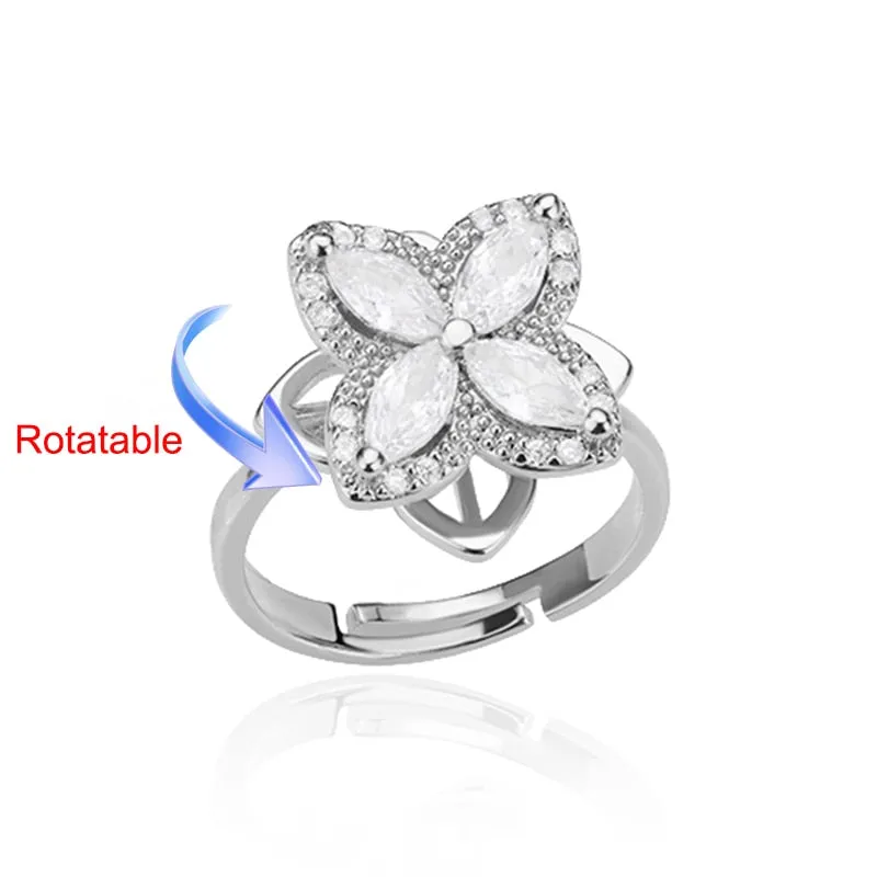 Elegant Four-Leaf Clover Stainless Steel Rings - A Touch of Luck and Style