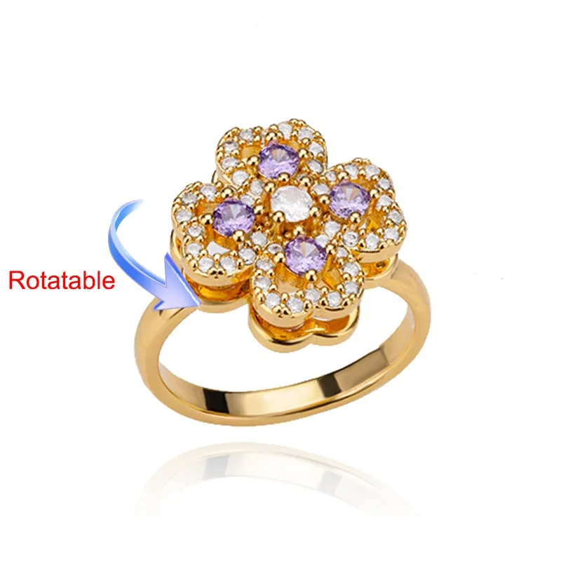 Elegant Four-Leaf Clover Stainless Steel Rings - A Touch of Luck and Style
