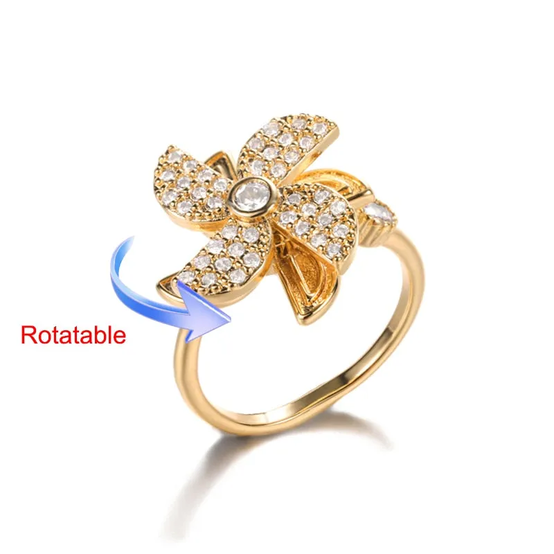 Elegant Four-Leaf Clover Stainless Steel Rings - A Touch of Luck and Style