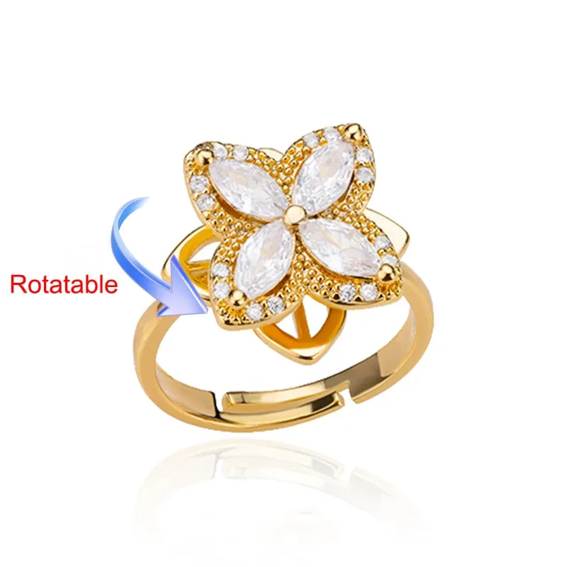 Elegant Four-Leaf Clover Stainless Steel Rings - A Touch of Luck and Style