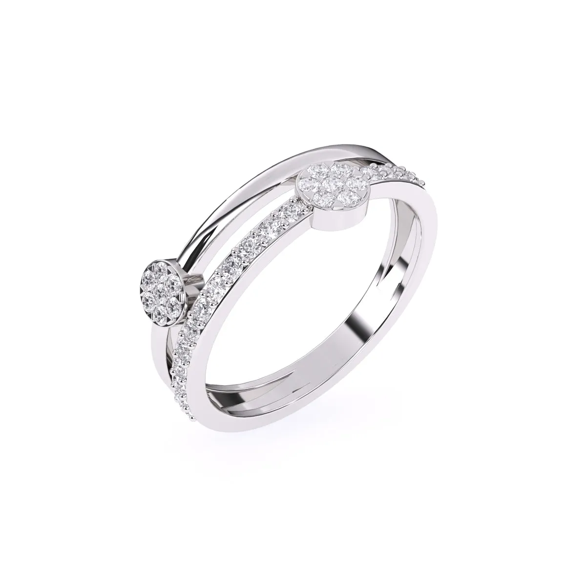 Elegant Round Diamond Cluster Wedding Band
