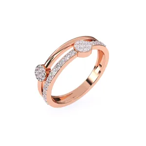 Elegant Round Diamond Cluster Wedding Band