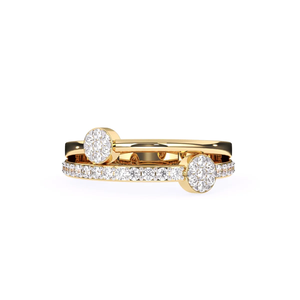 Elegant Round Diamond Cluster Wedding Band