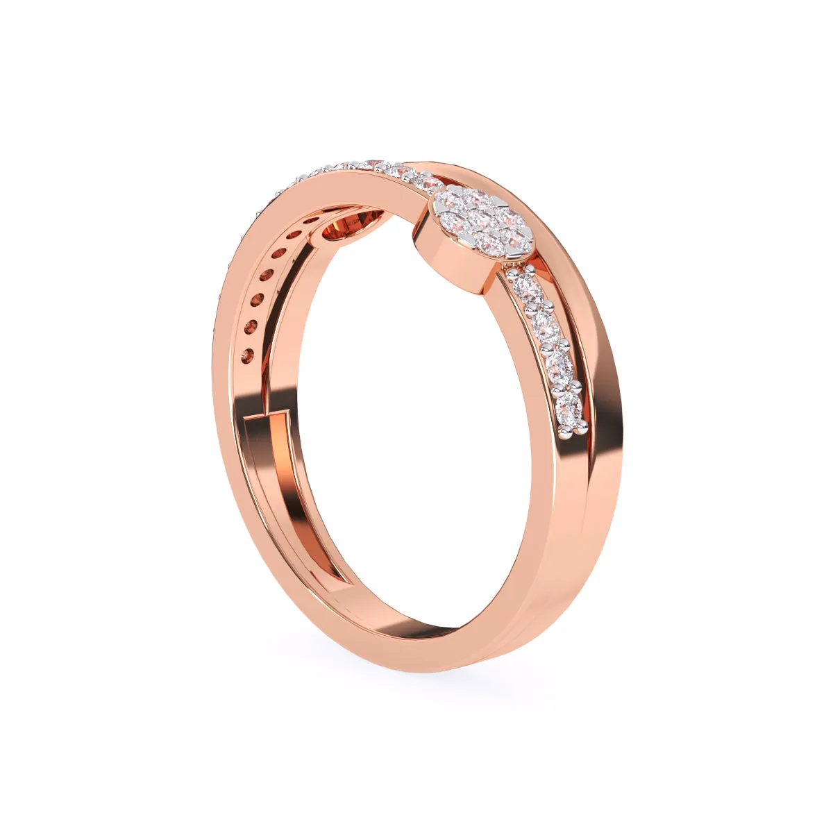Elegant Round Diamond Cluster Wedding Band