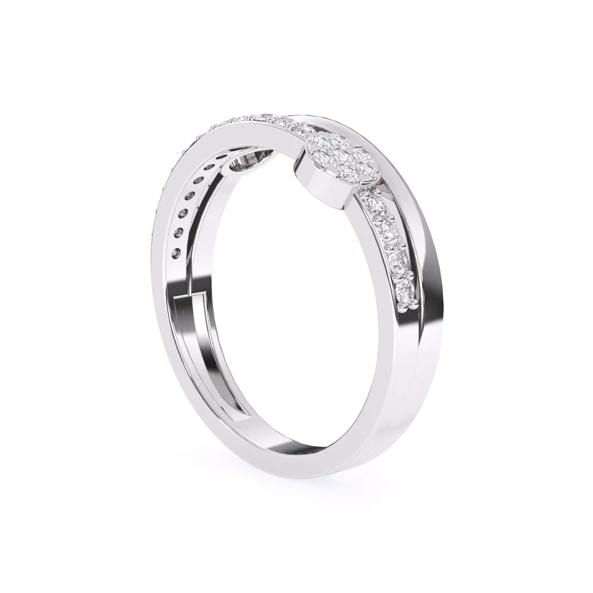 Elegant Round Diamond Cluster Wedding Band