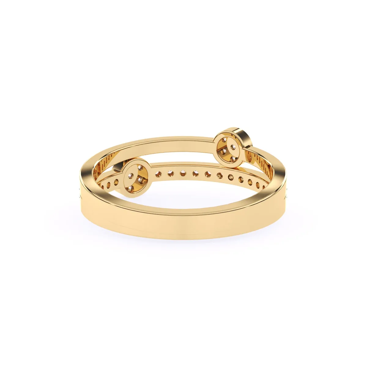 Elegant Round Diamond Cluster Wedding Band
