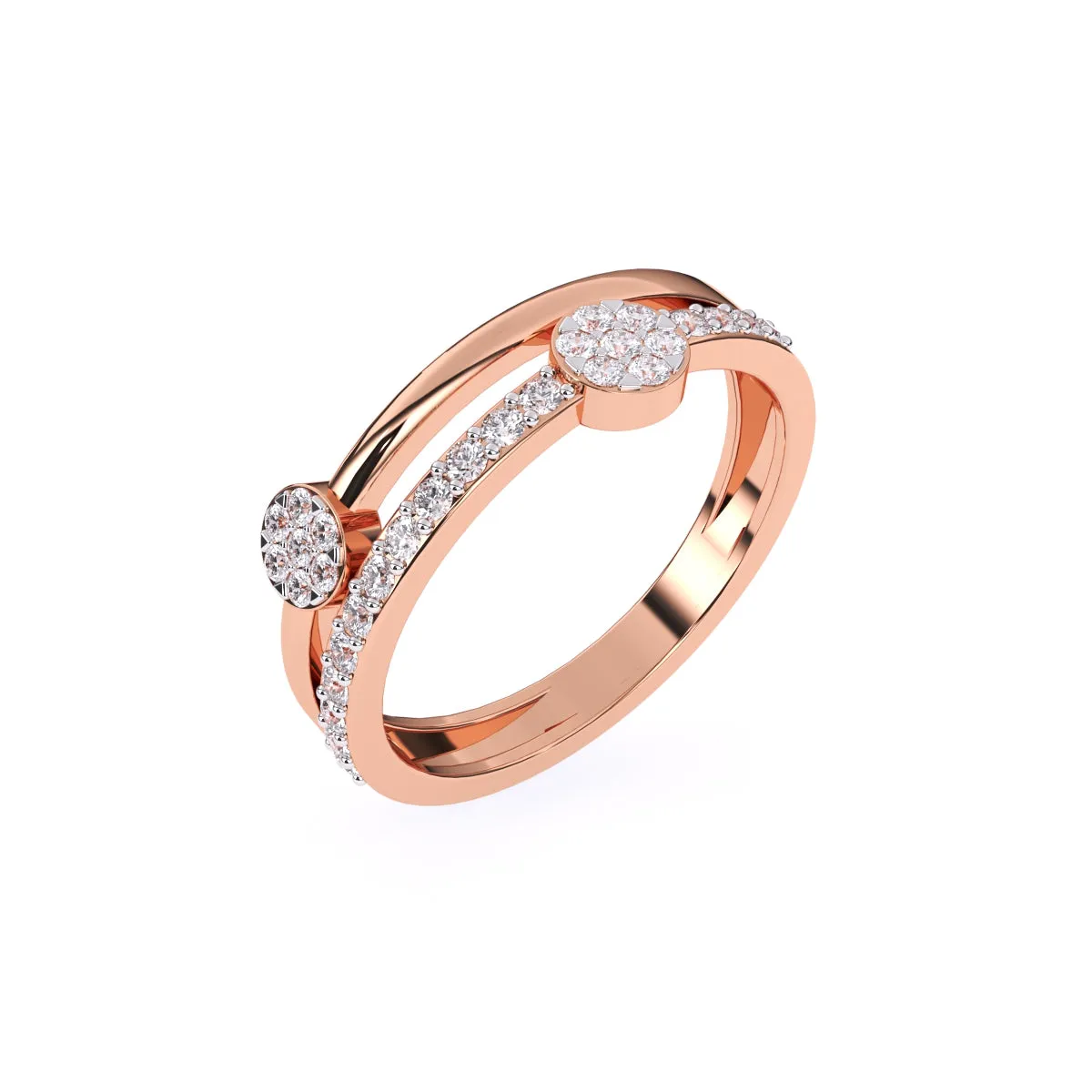 Elegant Round Diamond Cluster Wedding Band