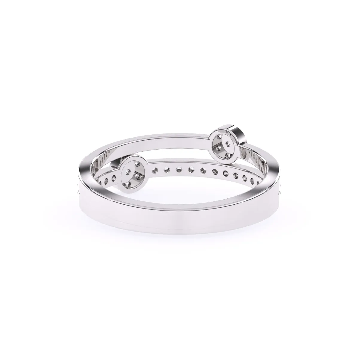 Elegant Round Diamond Cluster Wedding Band