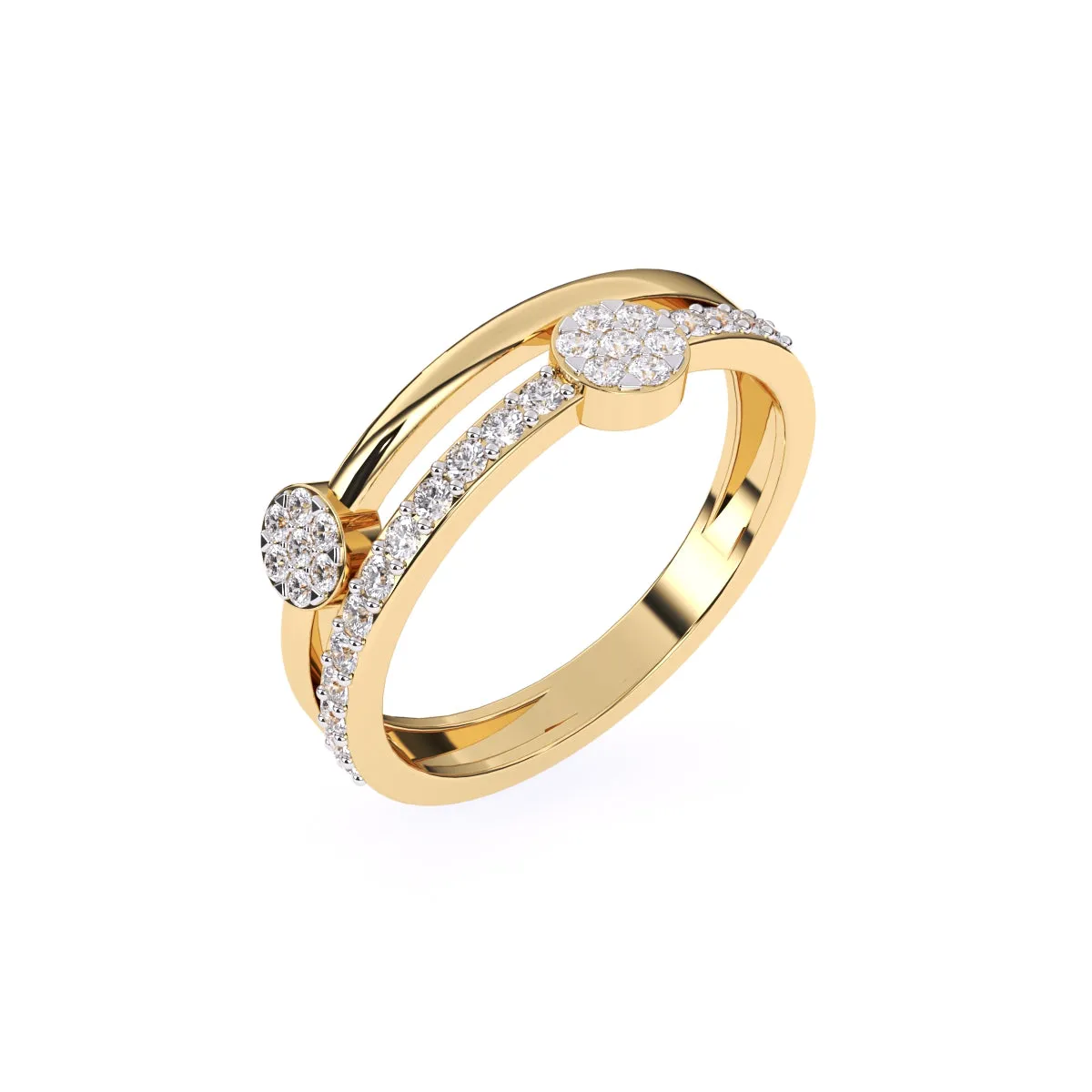 Elegant Round Diamond Cluster Wedding Band