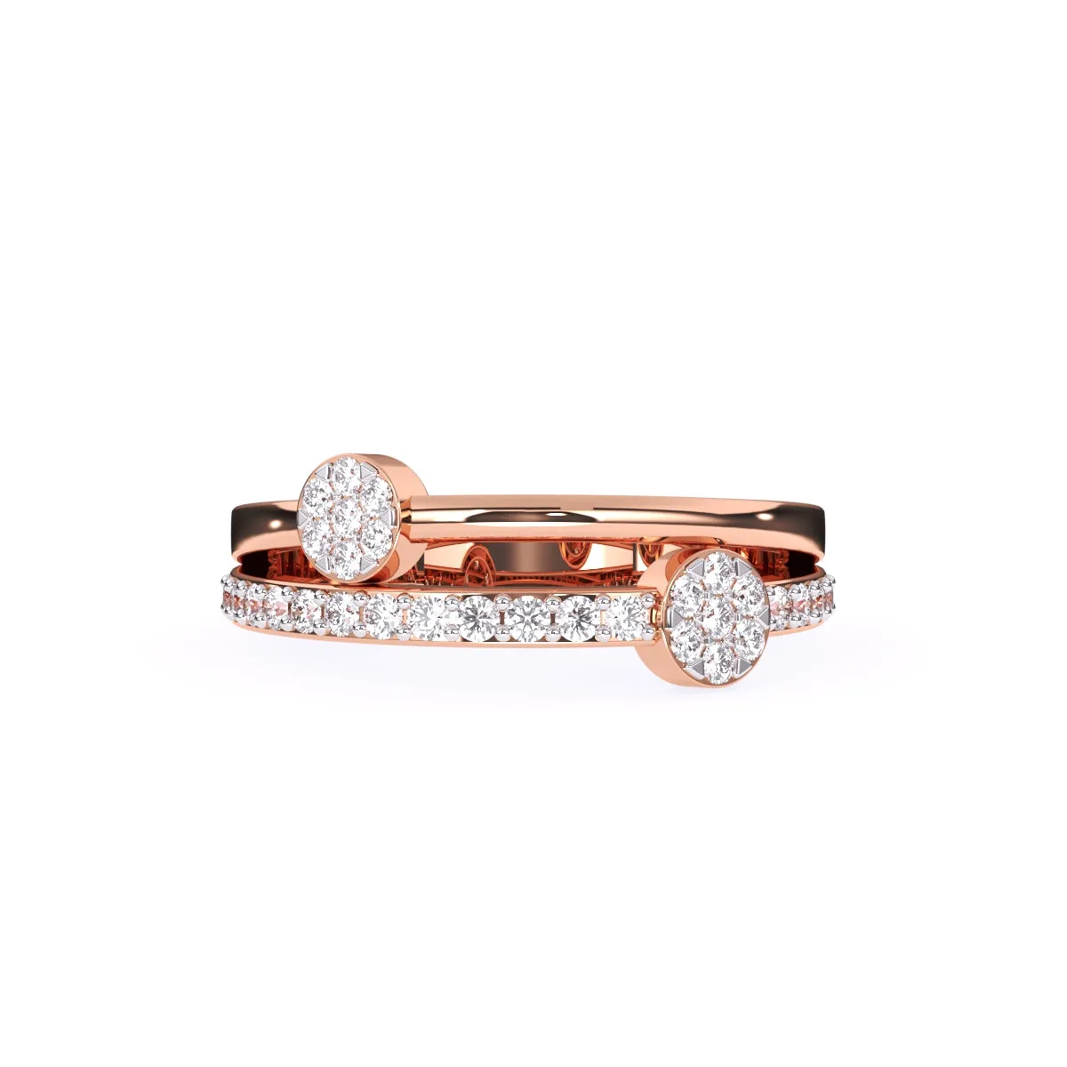 Elegant Round Diamond Cluster Wedding Band