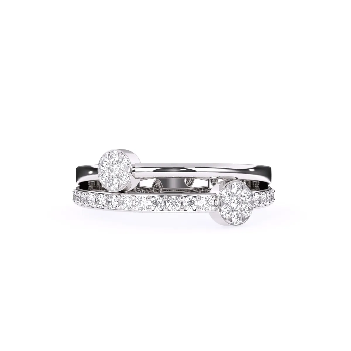Elegant Round Diamond Cluster Wedding Band