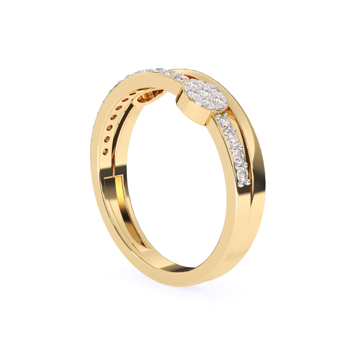 Elegant Round Diamond Cluster Wedding Band