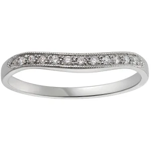Elegant Shaped Diamond Wedding Ring in Platinum