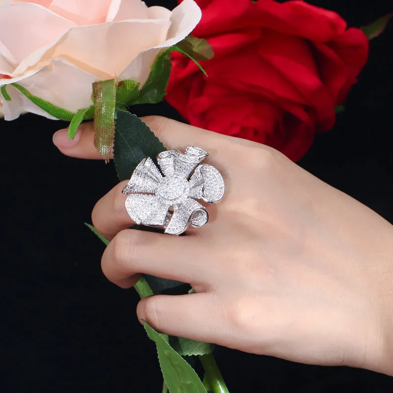 Elegant Women Big Statement Finger Rings