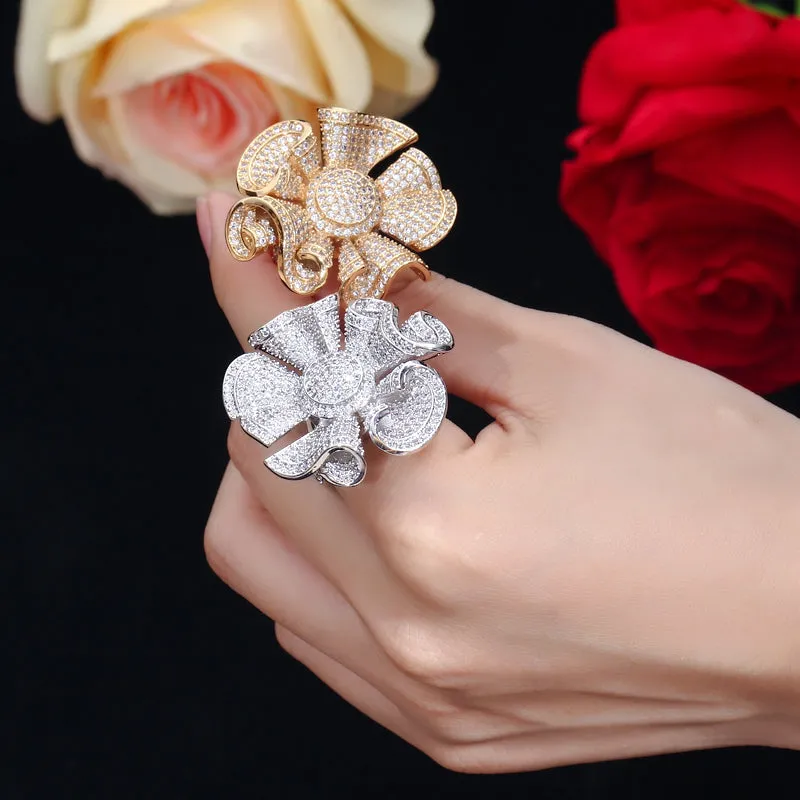Elegant Women Big Statement Finger Rings