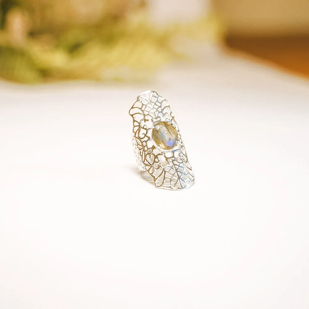 Elven Flower Cutstone Sterling Silver Rings