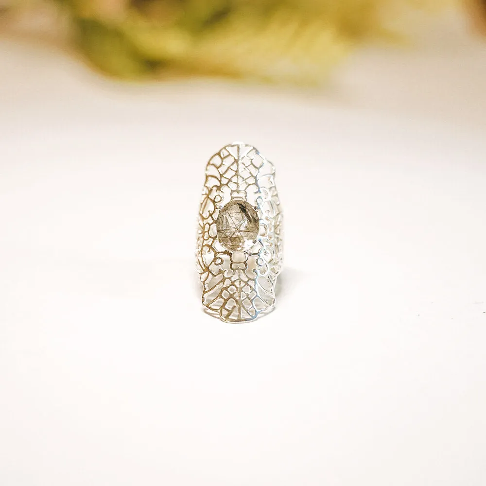 Elven Flower Cutstone Sterling Silver Rings
