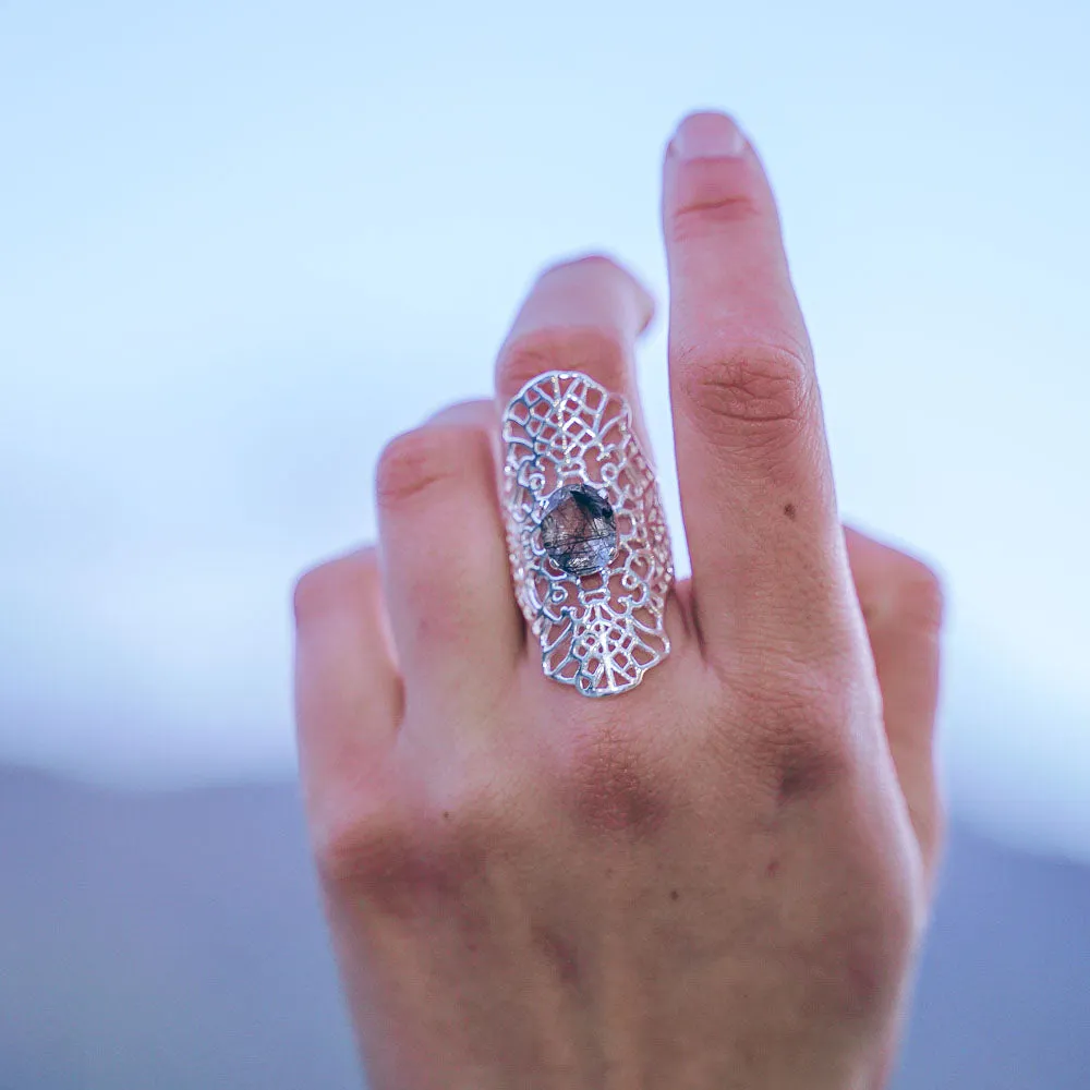 Elven Flower Cutstone Sterling Silver Rings