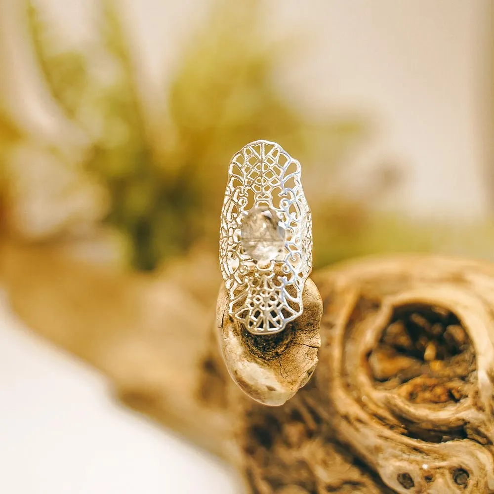 Elven Flower Cutstone Sterling Silver Rings