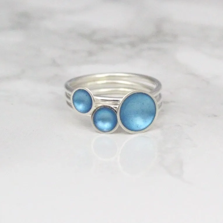 Enamel Triple Ring Stack