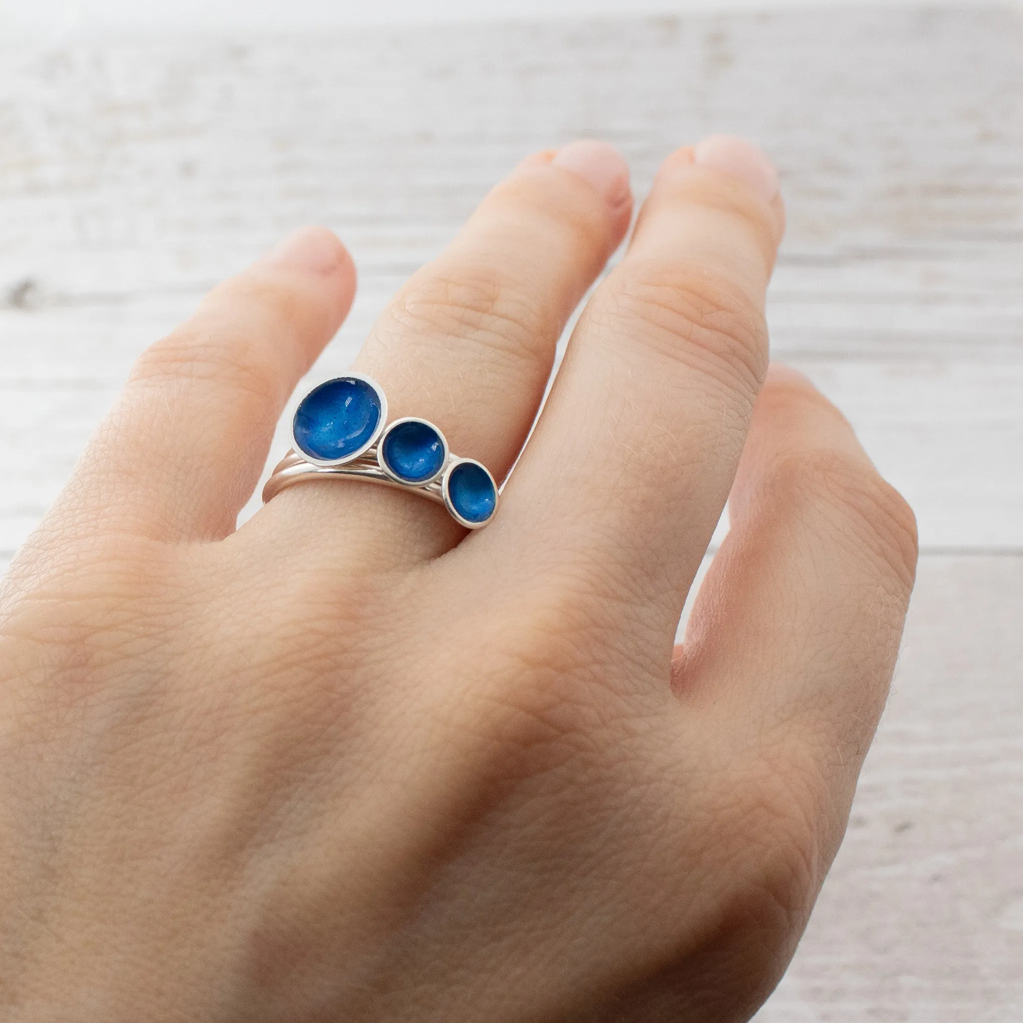 Enamel Triple Ring Stack