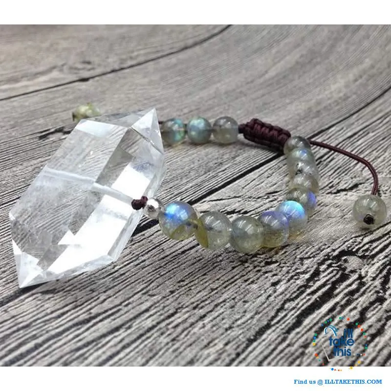 Energy   Destiny Natural Quartz and Labradorite stone Bracelet