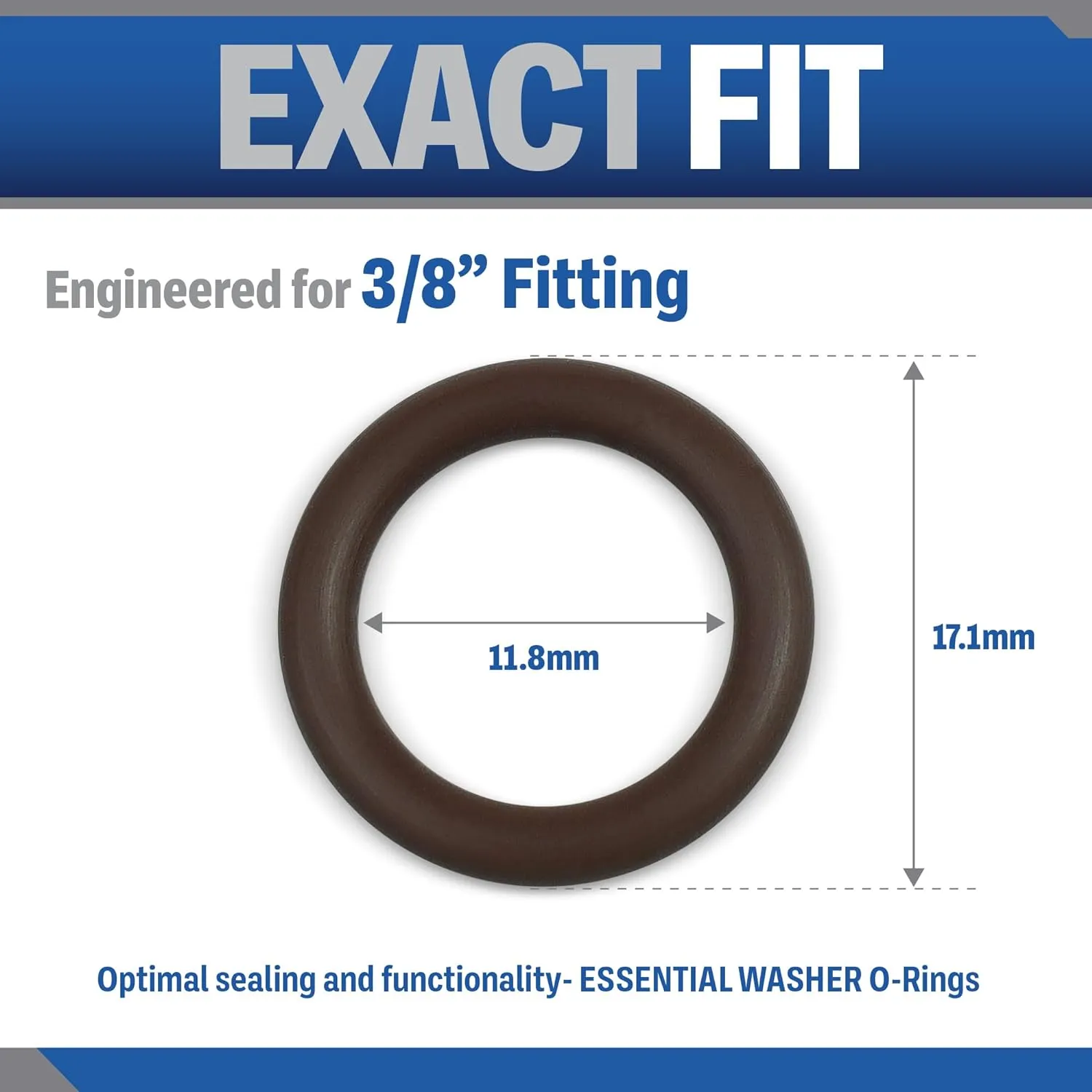 Essential Washer 3/8" Pressure Washer O Rings, Pack of 10, O-Rings for Pressure Washer Hose, Durable Pressure Washer Hose O Rings
