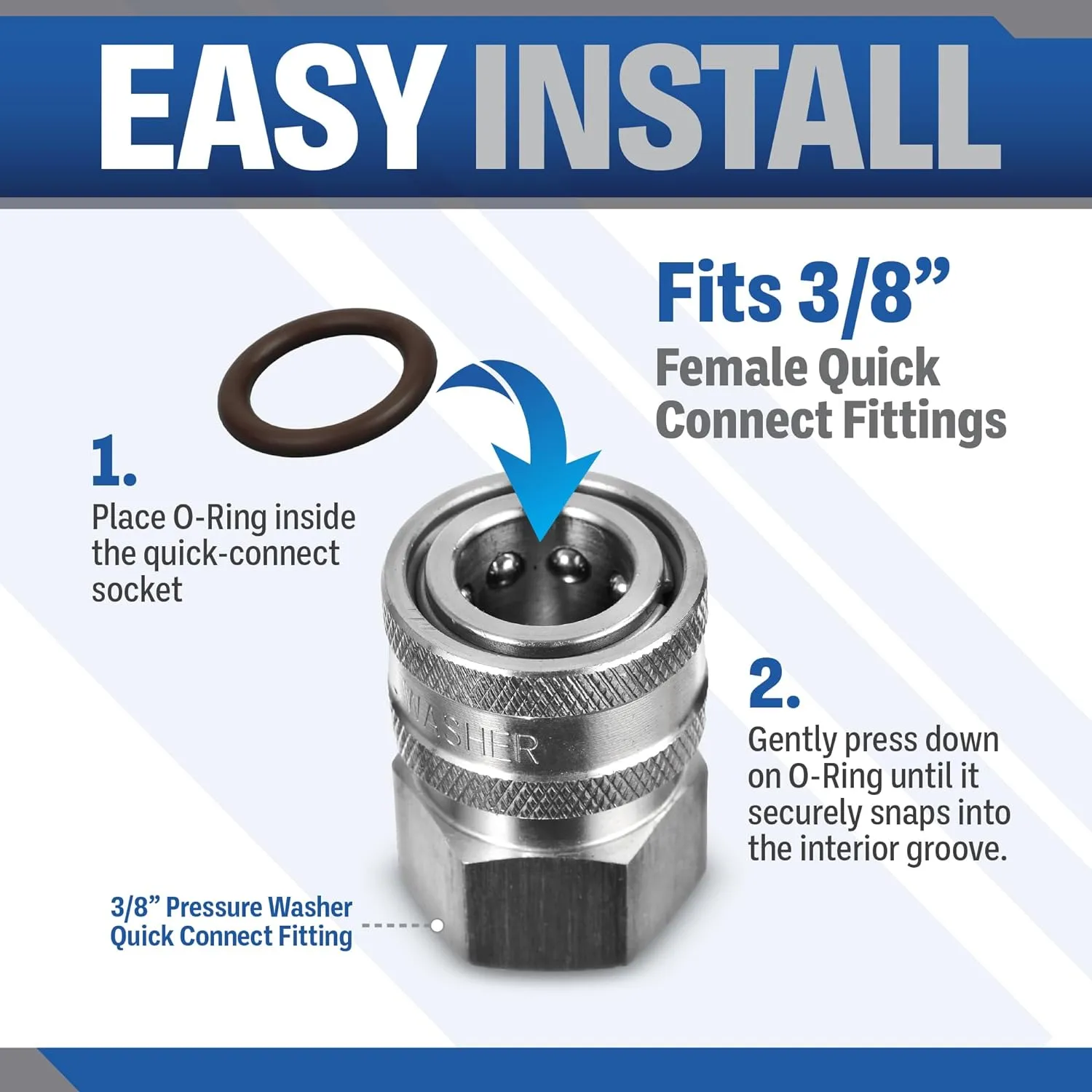 Essential Washer 3/8" Pressure Washer O Rings, Pack of 10, O-Rings for Pressure Washer Hose, Durable Pressure Washer Hose O Rings