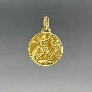 Estate 18K Y Gold Saint Andrew Medal Pendant