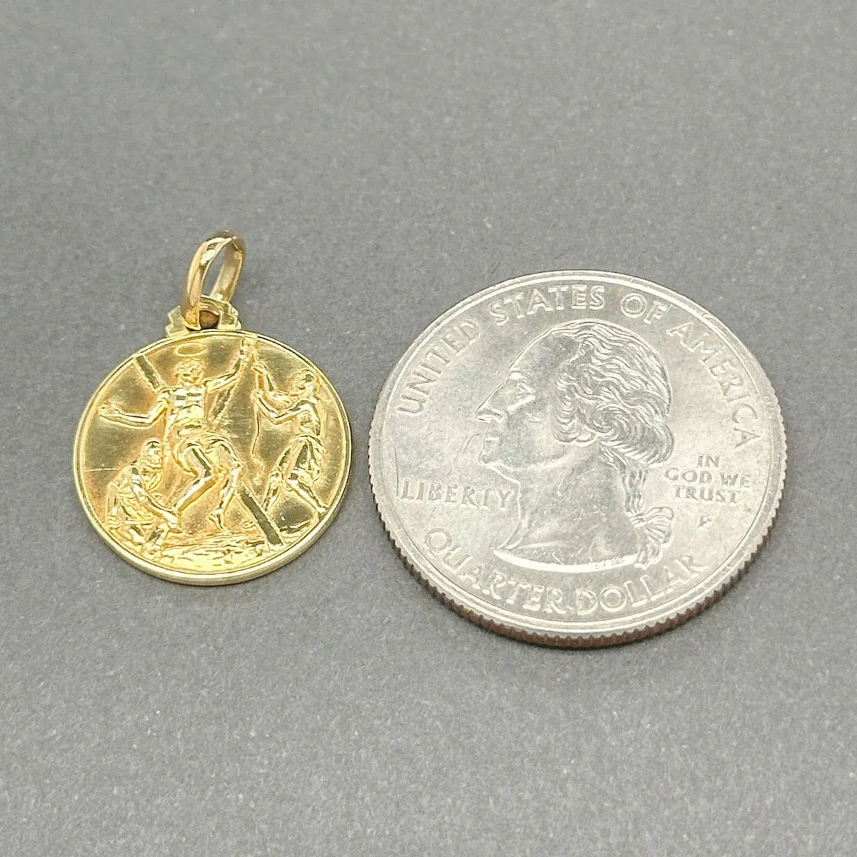 Estate 18K Y Gold Saint Andrew Medal Pendant