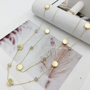 Europe Fashion Crystal Jewelry Accessories Alloy Bead Long Necklace Sweater Chain Necklaces & Pendants For Women