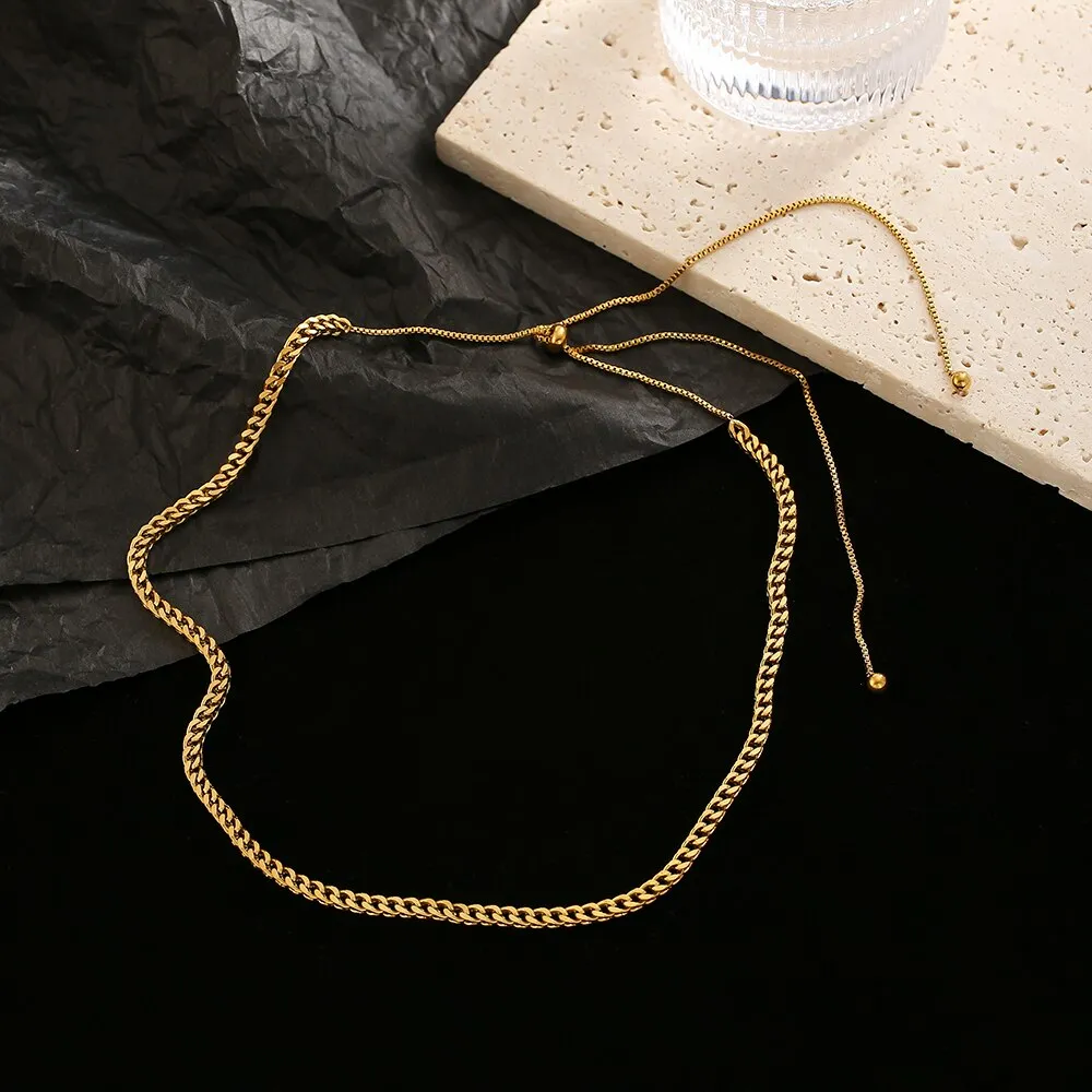 European and American Golden Wheat Ear Titanium Steel necklace For Woman