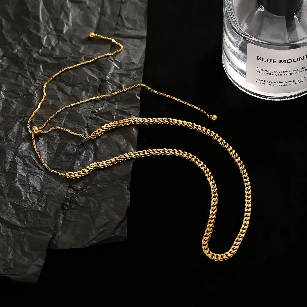 European and American Golden Wheat Ear Titanium Steel necklace For Woman