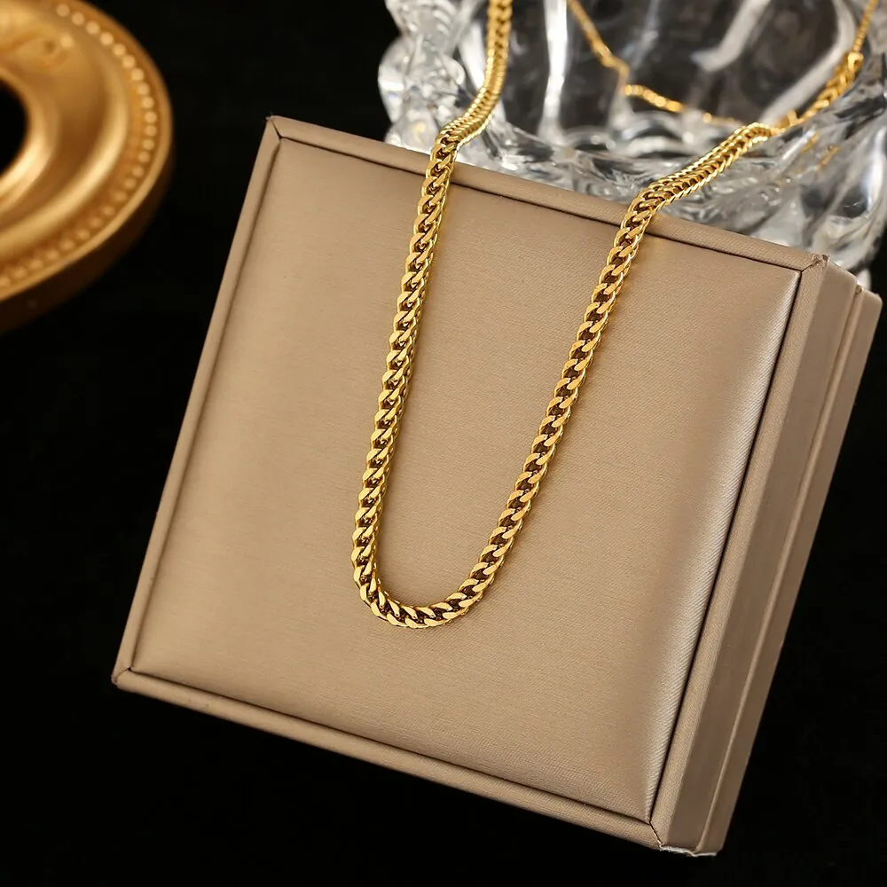 European and American Golden Wheat Ear Titanium Steel necklace For Woman