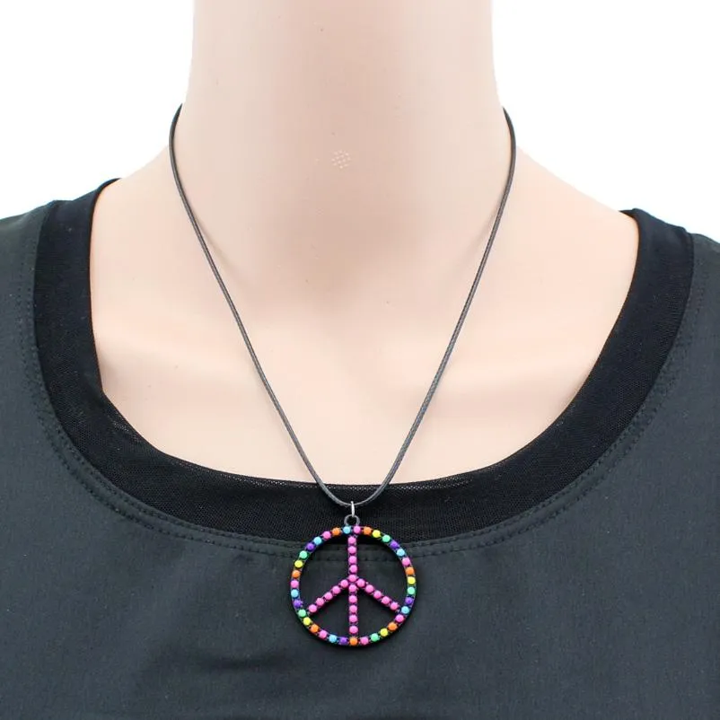 Fashion Black Tone Anti-war Signs Pendant Necklace