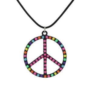 Fashion Black Tone Anti-war Signs Pendant Necklace