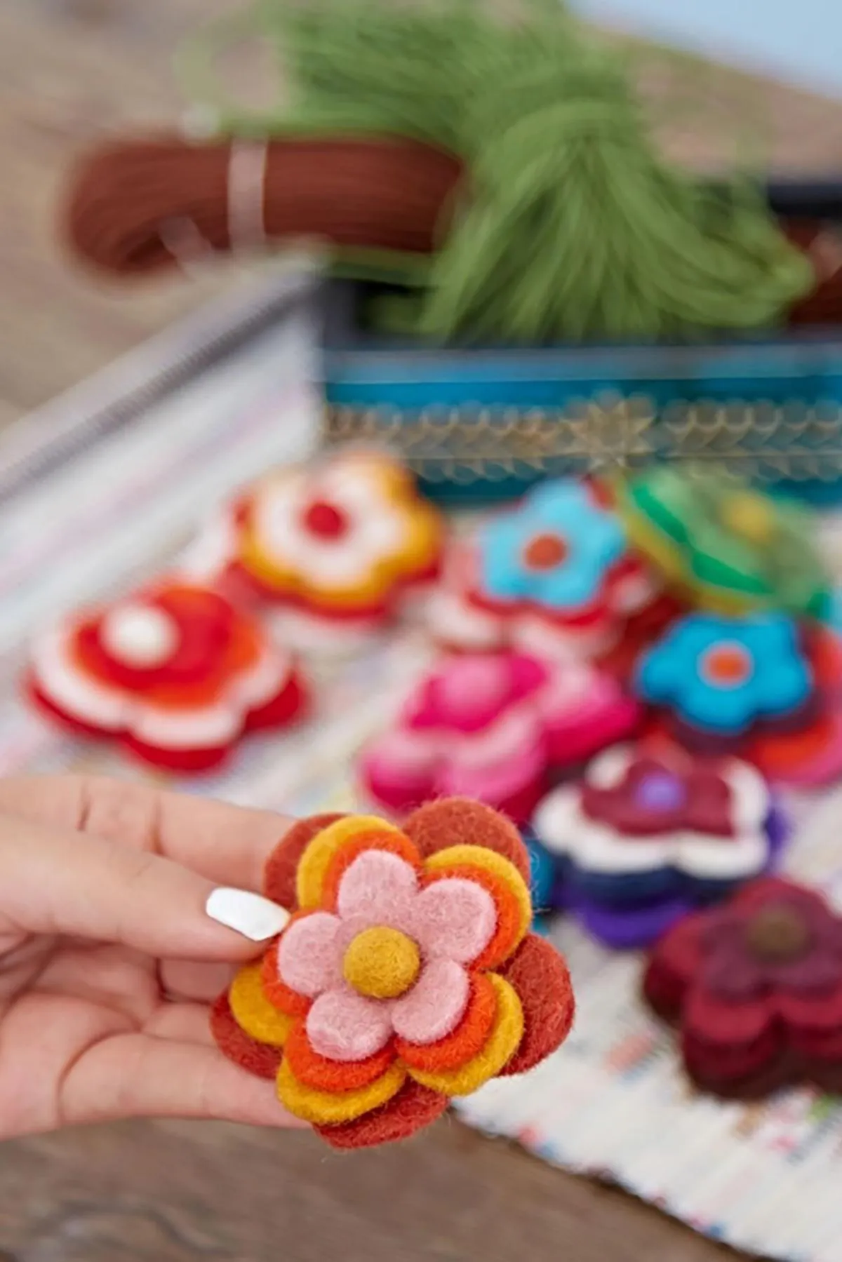 Felt Flower Brooch
