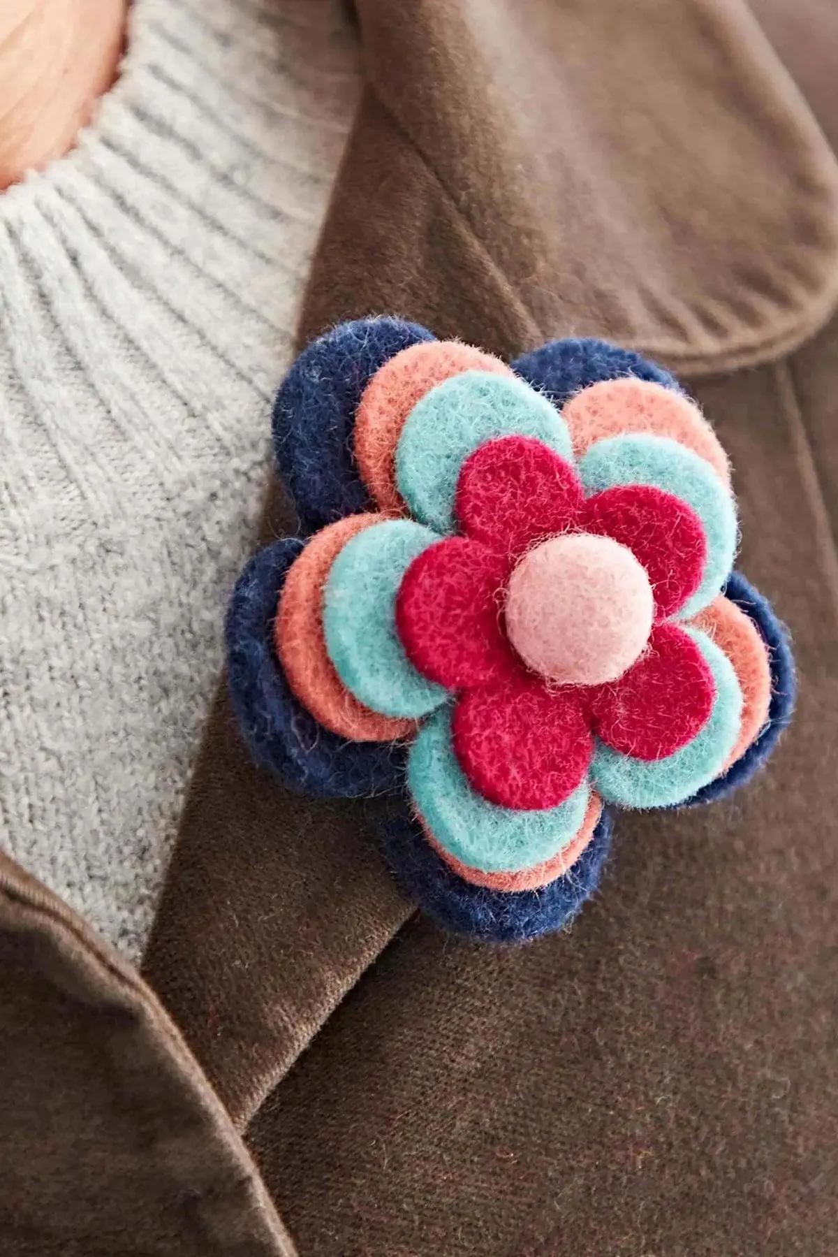 Felt Flower Brooch