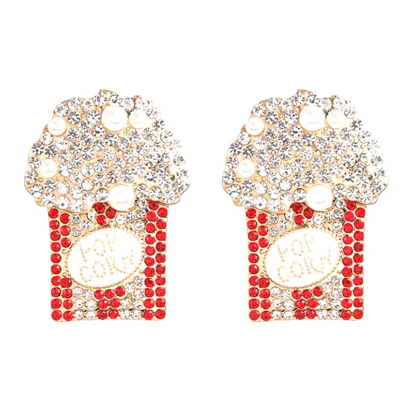 Festive Colorful Rhinestone Popcorn Earrings