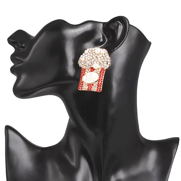 Festive Colorful Rhinestone Popcorn Earrings
